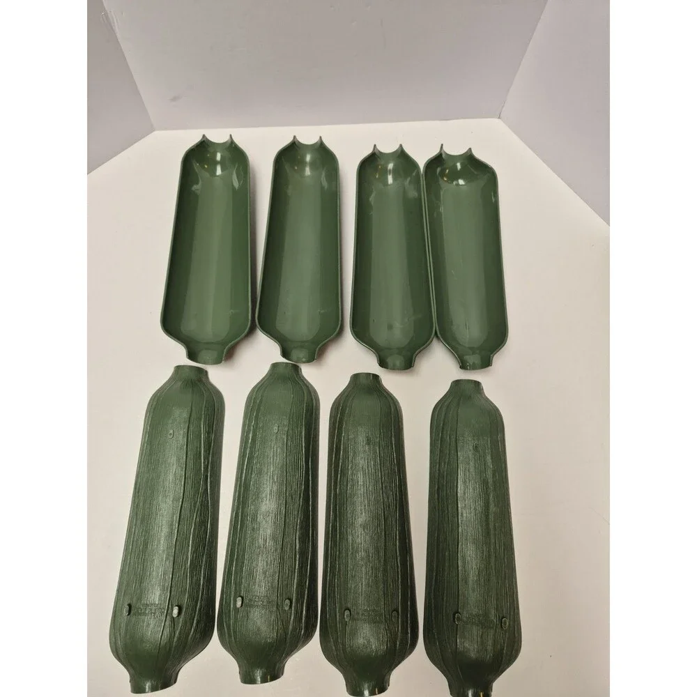 Vintage Corn on the cob Trays Green 8 pcs